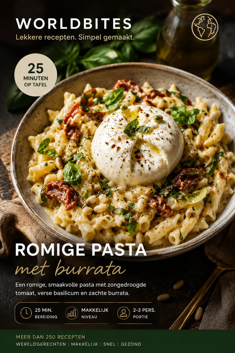 Romige pasta met burrata